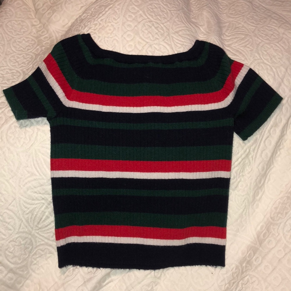 PacSun striped sweatered short sleeve shirt